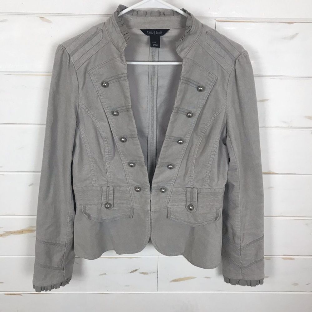 White House Black Market Gray Military Jacket